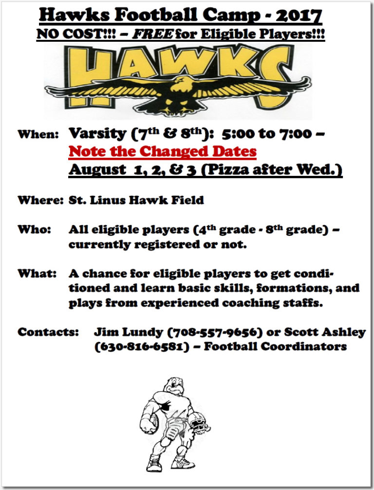 Hawks Football Camps Saint Linus Athletics